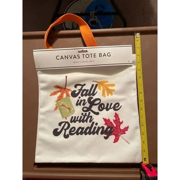 Fall in Love with Reading Canvas Tote Bag New