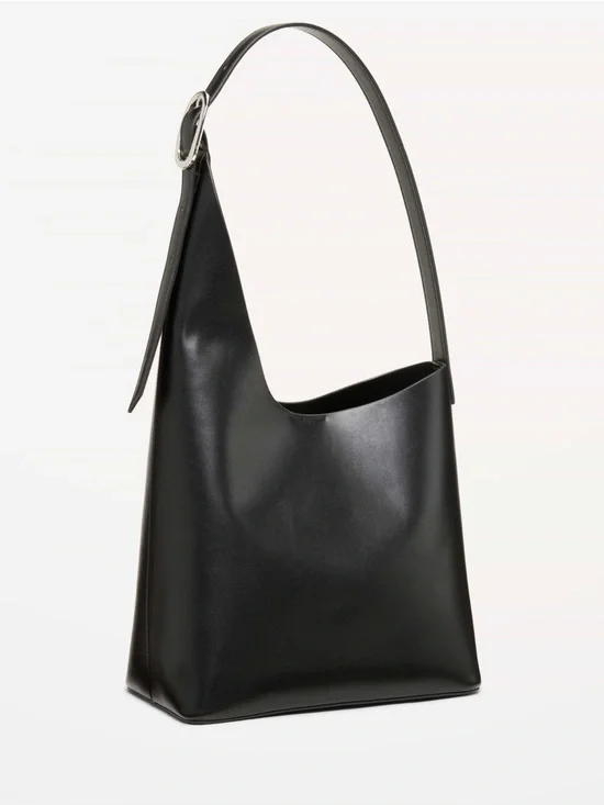 Asymmetrical Structured Black Tote Bag by Old Navy