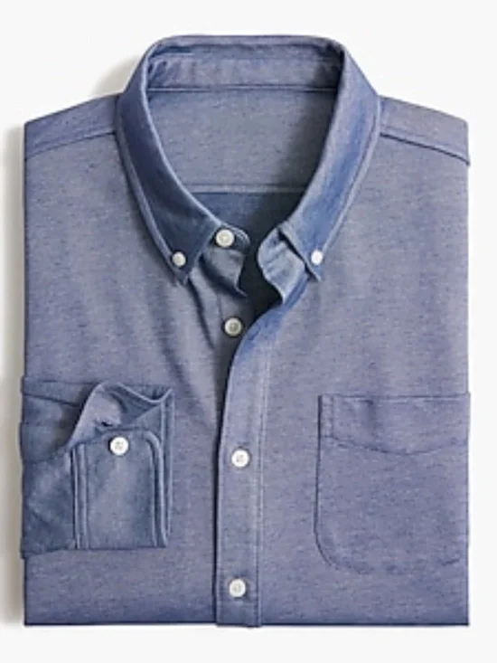 J.Crew Performance Knit Oxford Shirt for Men in Dusty Twilight Size XL