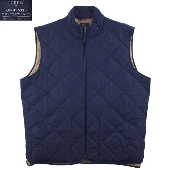 J. Crew Walker Vest Quilted Sleeveless Jacket Full Zip 47752 Men's XL
