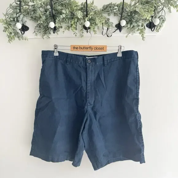 Men’s J. Crew 100% Linen Navy Shorts 38 beach vacation resort CP