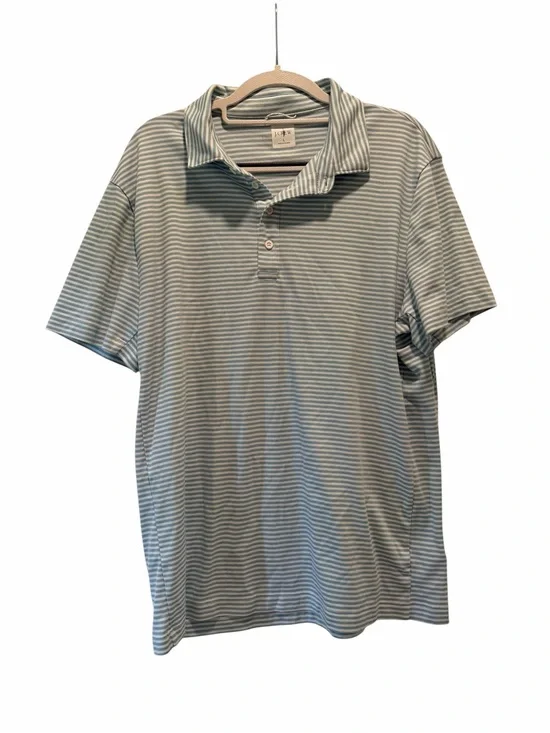 J. Crew Men's Striped Polo - Light Blue & White