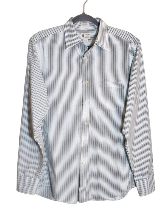 J. Crew Washed Casual Blue and Black Stripe Button Up Shirt Size Small