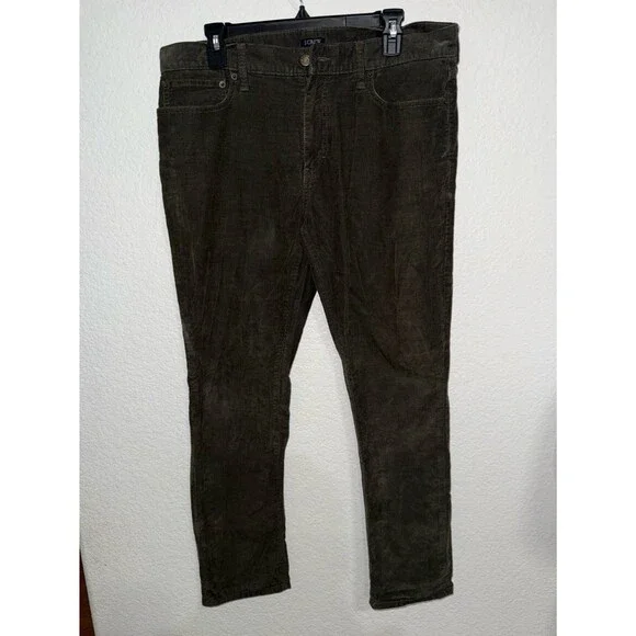 J.Crew Flex Men’s Olive Green Corduroy Pants 34x30 Straight Fit