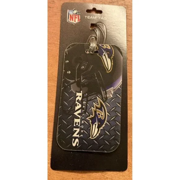 NFL Baltimore Ravens Luggage ID Tag NEW Travel Bag Duffel‎ Plane RICO Industries