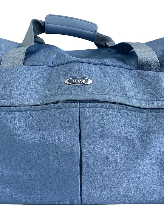Tumi Light Blue Duffel Bag with Front & Side Pockets 21”