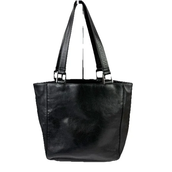 Banana Republic Tote Bag Black Genuine Leather Classic‎ Shoulder Bag Everyday