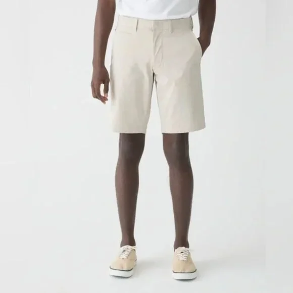 J.Crew‎ Tech Shorts Mens W36 Khaki Beige Athletic Golf 10.5 Inseam UPF 50+