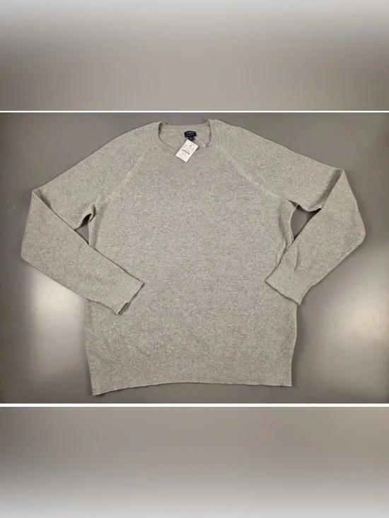 NWT J. Crew Men’s Cotton Seed-Stitch Crewneck Sweater  Mens XL Gray