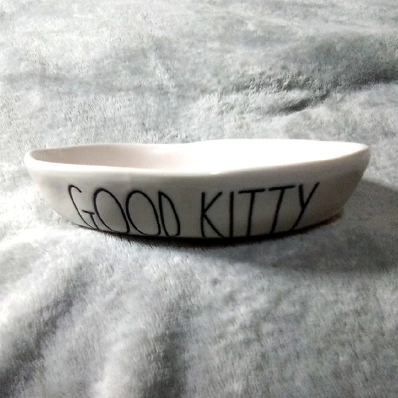 🐈 Rae Dunn Cat Bowl Artisan Collection Saying Good Kitty Pet Dish Pets Animals