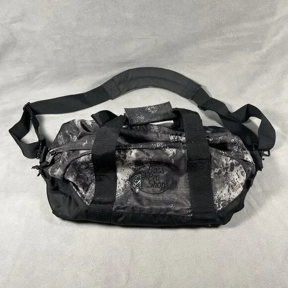 Bass Pro Shop Outfitters Duffle Bag Small Travel Outdoors Black Gray Preowned