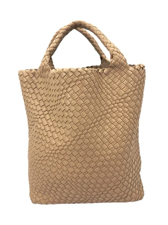 Lucky Brand Woven Vegan Leather Tote Bag Soft Braided Purse Boho Beach Minimal