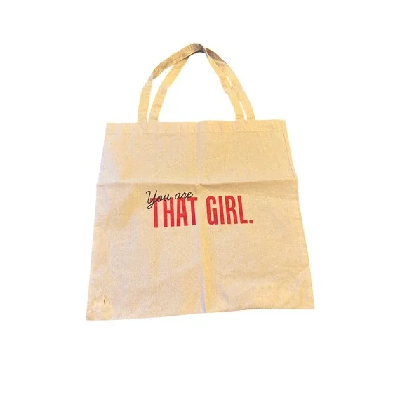 Tote Bag Cream You Are That Girl Graphic Canvas Reusable Shopper Large‎