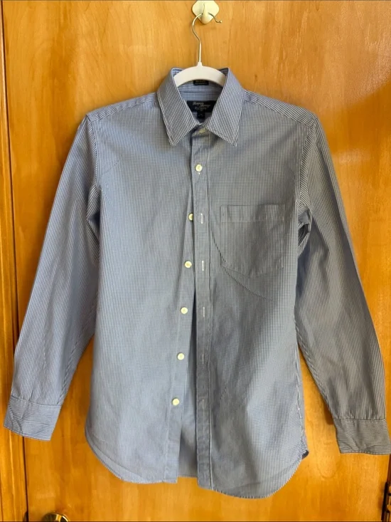 J. Crew Men's Blue Micro-Stripe Button-Down Shirt