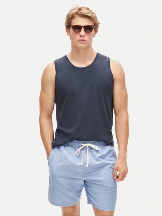 J Crew Shirt M Broken Tank Top Blue