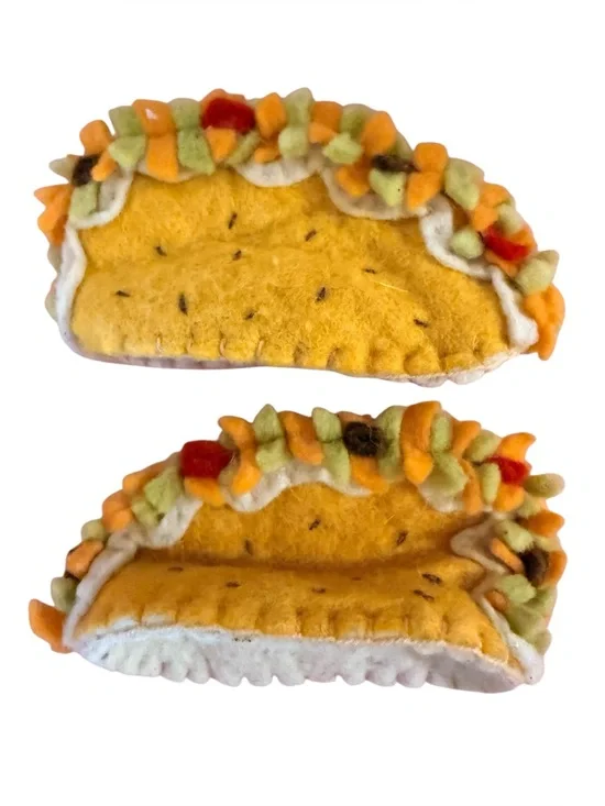 Gulnara Kydyrmyshova Wool Hand Crafted Taco Booties, size 6-12 Months