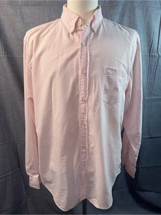 1305-J. Crew Light Pink Seersucker Button-Down Shirt