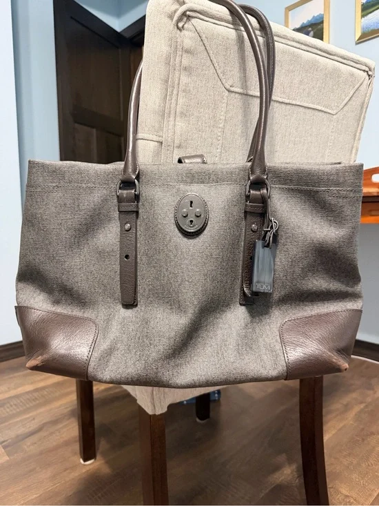 Tumi Brown Canvas & Leather Tote villa collection