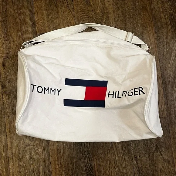 Vintage Tommy Hilfiger White Duffel Bag NWOT