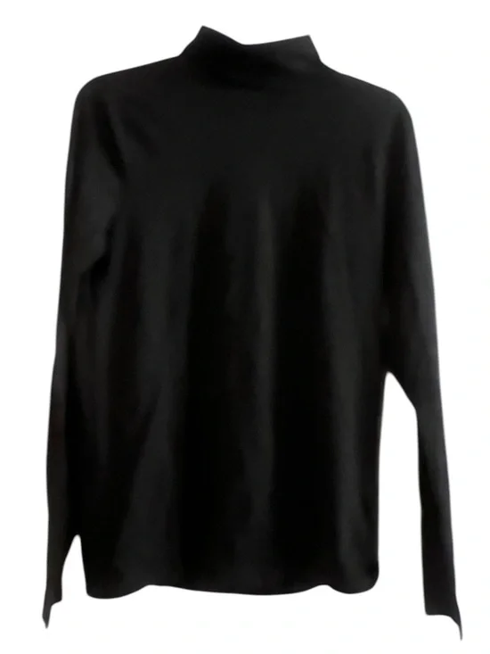 J. Crew Black Crewneck Long Sleeve Top Size Large 100% Cotton