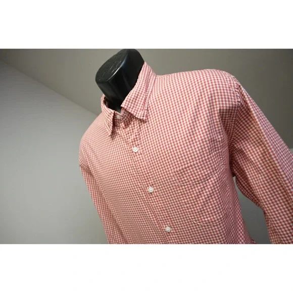 J. Crew Performance‎ Stretch Dress Shirt Men Large Plaid Classic Fit Button Down