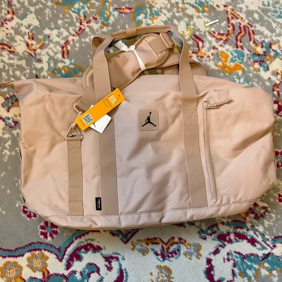 JORDAN Cordura Logo Beige Duffel Bag