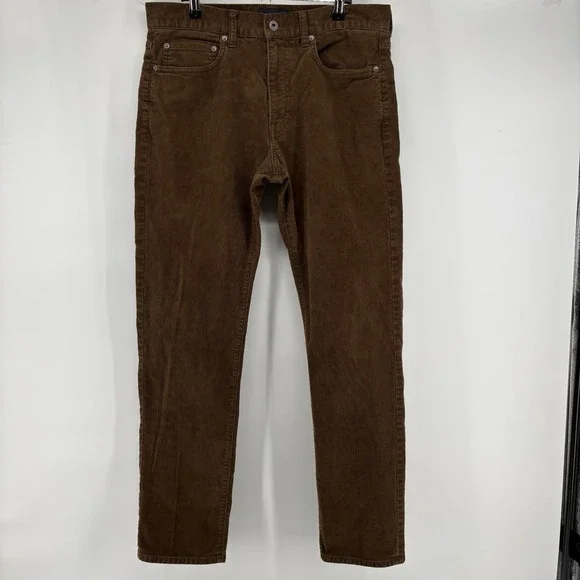 J Crew 770 Straight Fit Corduroy Pants Mens 32x32(31.5) Brown Preppy‎