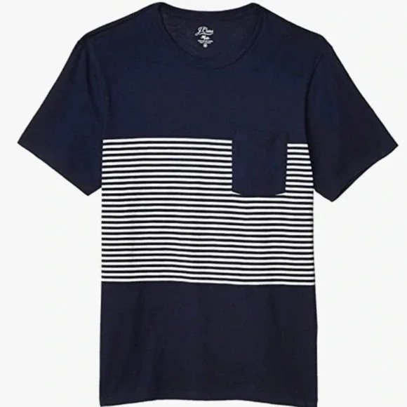 J Crew Mens Slub Jersey Tee Shirt English Feeder Stripe