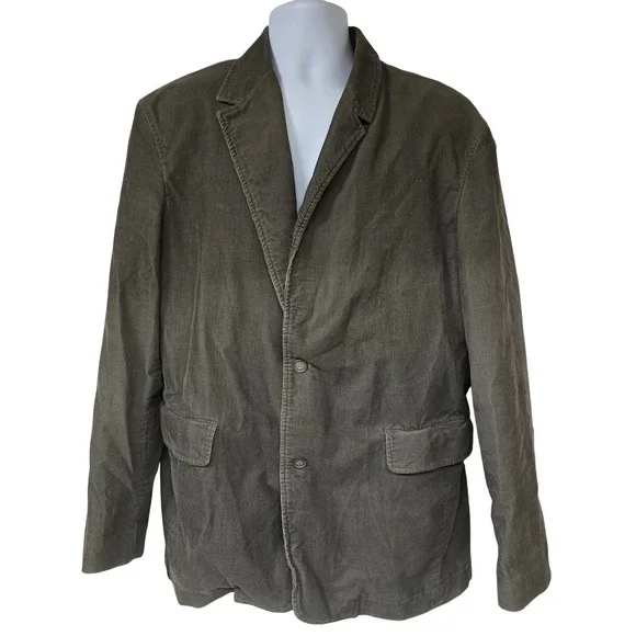 J Crew‎ Mens Corduroy Blazer Jacket Brown Size XL 3 Button Pockets