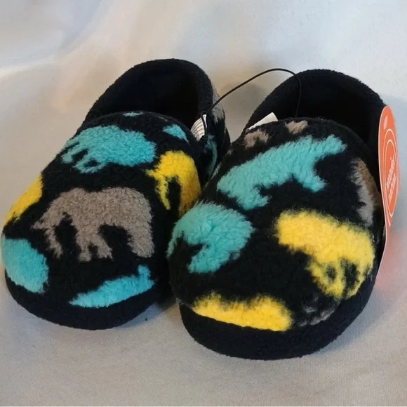 Kids Fuzzy Dinosaur Slippers - Multicolor Brand New Toddler 9/10