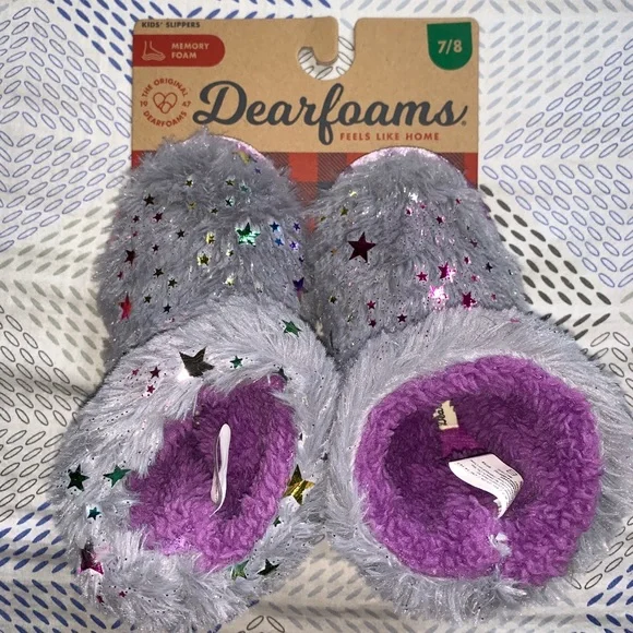Dearfoam girls slippers with stars size 7/8