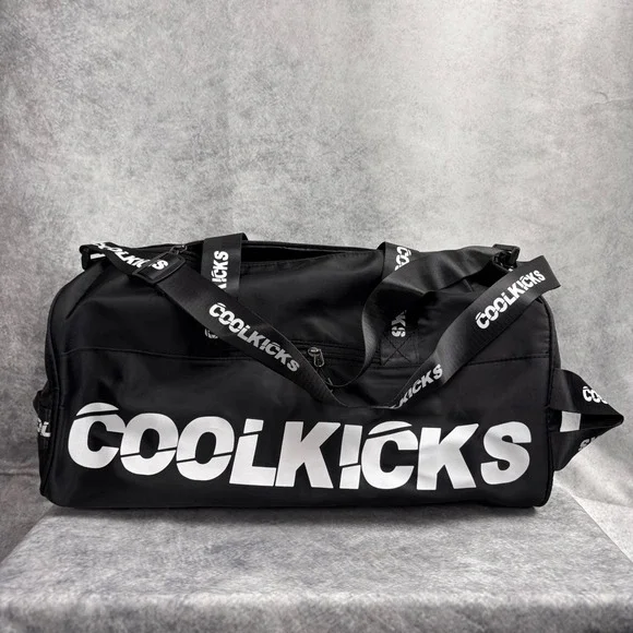 Cool Kicks Duffel Gym Bag Black White Brand New‎
