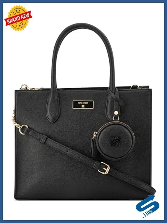 Nine West Magdalina Triple Compartment Shopper Satchel - Faux Leather, Magnetic