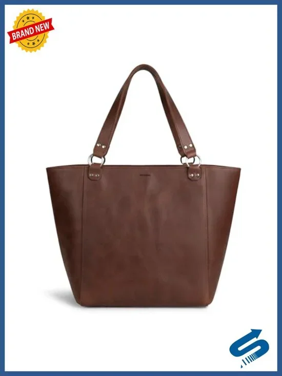 Handmade Full Grain Leather Tote Bag with Plaid Cotton, Travel Shopping