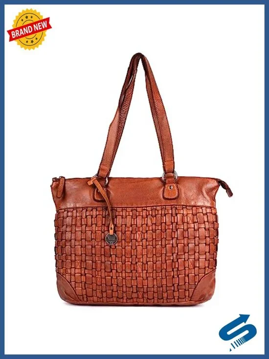 Genuine Leather Tote Handbag Satchel Shoulder Bag Laptop Compartment Multi