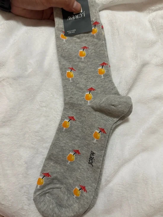 🍹 J.Crew Tropical Cocktail Novelty Socks