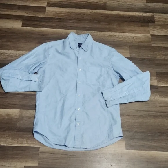 J.Crew Flex Shirt Mens Small 14-14.5 Light Blue Cotton Long Sleeve Button-down