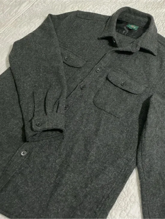 J. Crew 100% Brushed Wool Dark Charcoal Overshirt Shacket Size M