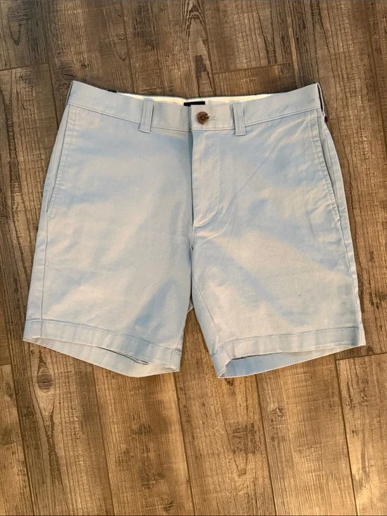 J. Crew Light Blue Flat-Front Chino Shorts