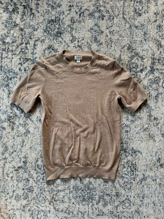 J. Crew Short-Sleeve Sweater in Brown