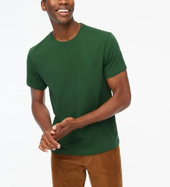 J.Crew Mens Cotton Washed Jersey TShirt Large Green Short Sleeve NWOT