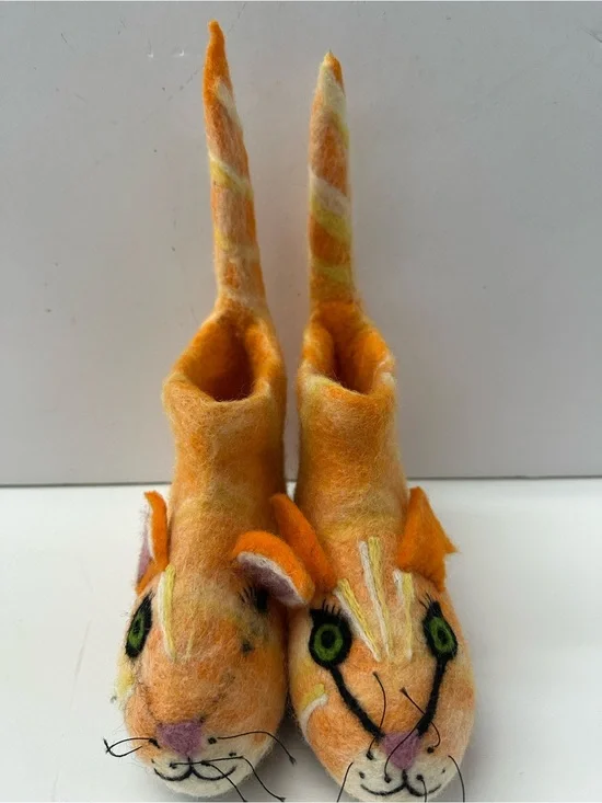 Sew Heart Ginger Cat Slippers made in England