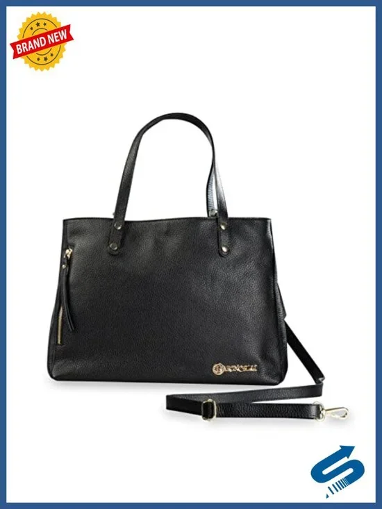Genuine Leather Tote Bag for Women with Zipper Compartments Adjustable Strap