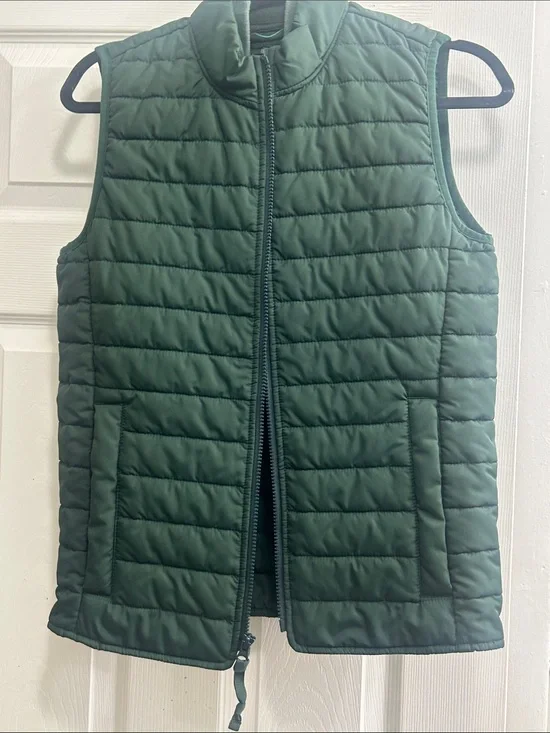 J. Crew Quilted Green Puffer Vest