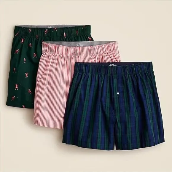 NWT J CREW Cotton poplin boxers three-pack