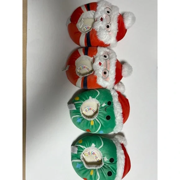 Squishmallow Christmas Slippers kids size 11/12 set of 2‎ Santa and tree