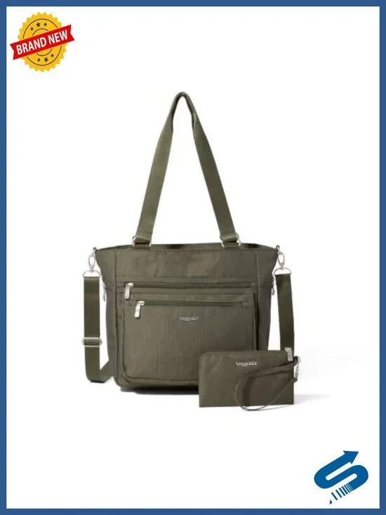 Baggallini Modern Shopper Tote, Polyester, Travel Tote with Luggage Sleeve