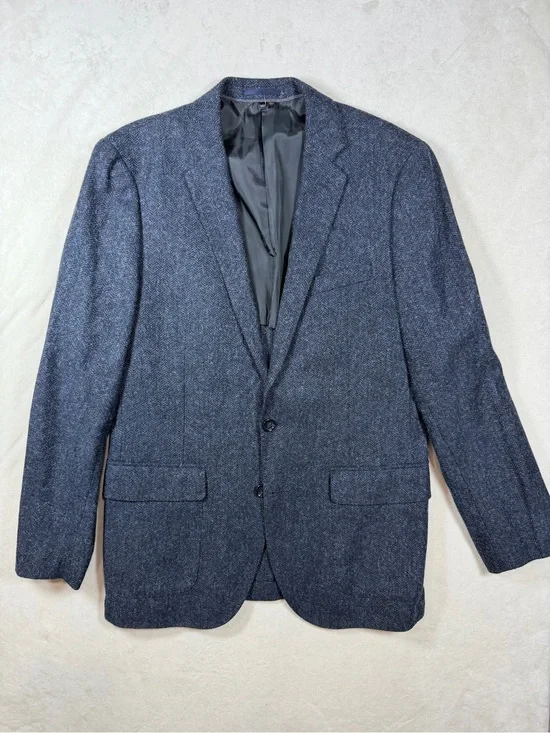 J. Crew 40R Ludlow Herringbone MOON British Cloth Navy Two-Button Sport Coat