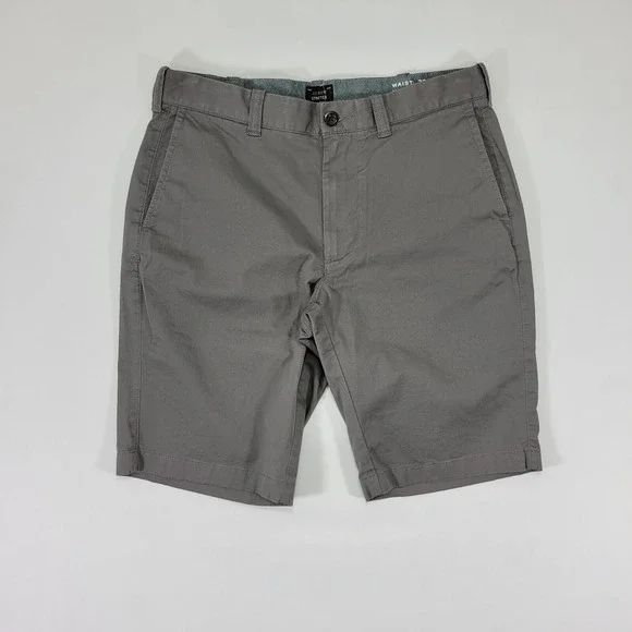 J.CREW Stretch Men's Chino Shorts Gray Cotton Twill‎ Size 30 / 10.5