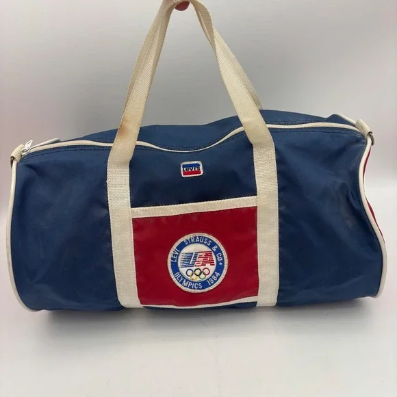 VINTAGE LEVI'S 1984 OLYMPICS Strauss Team USA Duffle Bag Athlete RARE Retro Gym